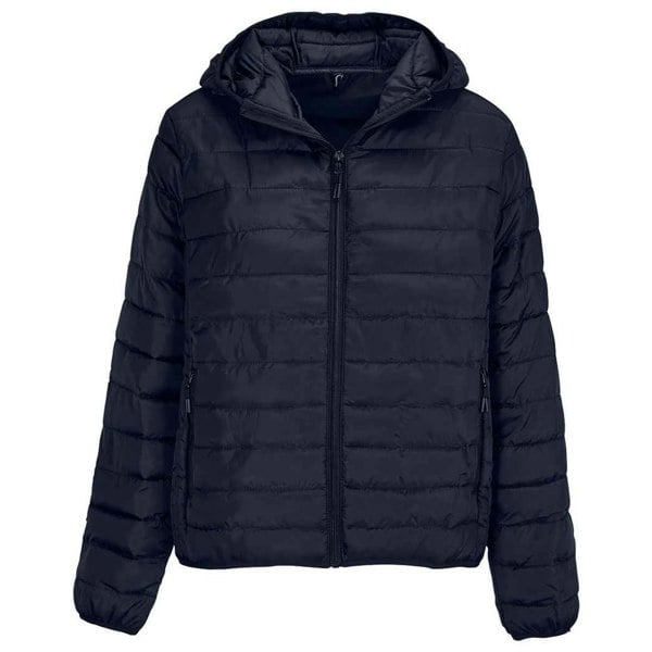 SOLS Womens Stream Hooded Padded Jacket - French Navy