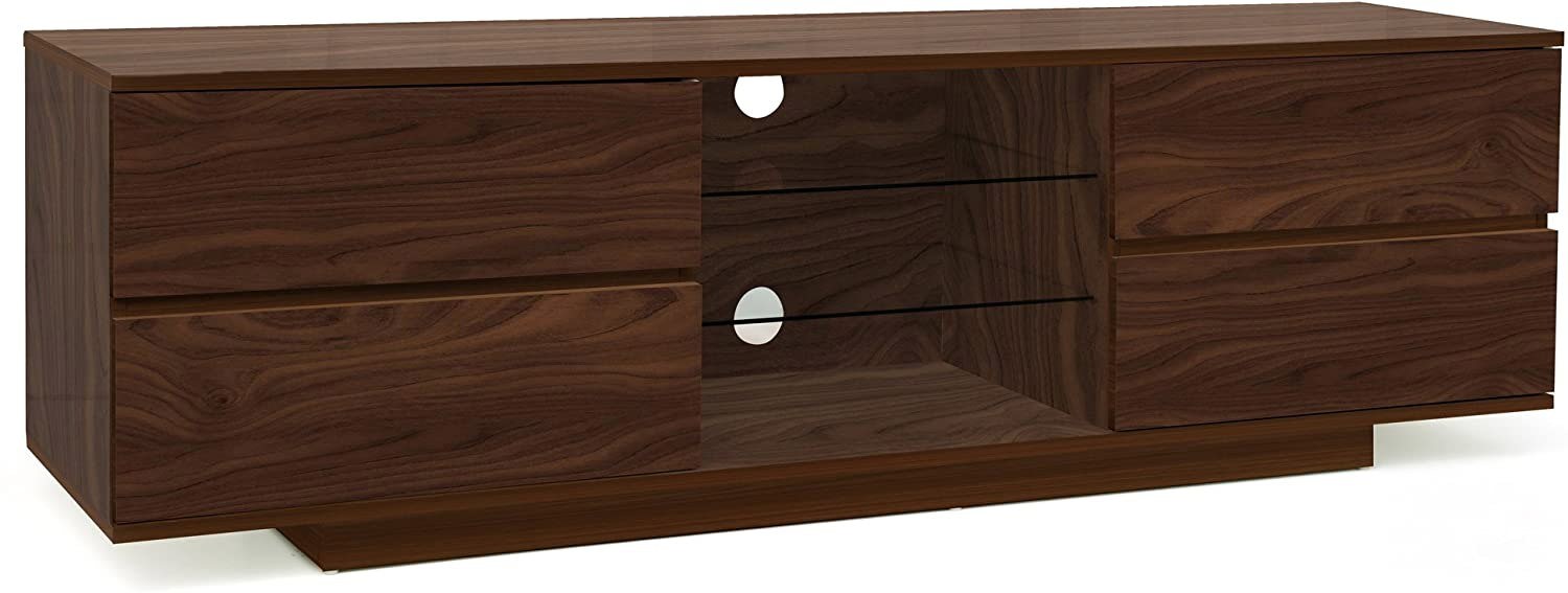 Homeology Avitus Premium Walnut with 4-Walnut Drawers and 3-Shelf 32"-65" LED/OLED/LCD TV Cabinet