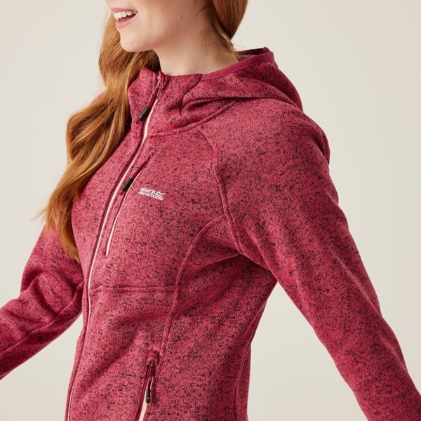 Regatta Womens/Ladies Newhill Marl Hooded Fleece Jacket - Mineral Red