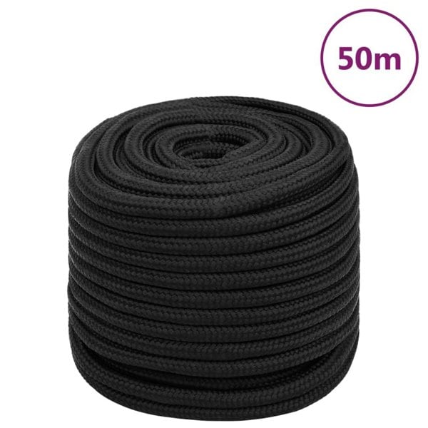 Berkfield Boat Rope Full Black 18 mm 50 m Polypropylene