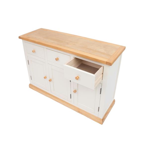 Cabinet Bits Trevi Off White 3 Drawer 3 Door Sideboard Wood Knob