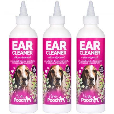 Pretty Pooch Dog Ear Cleaner - Cleans and Helps Reduce Itching & Head Shaking 3x 250ml