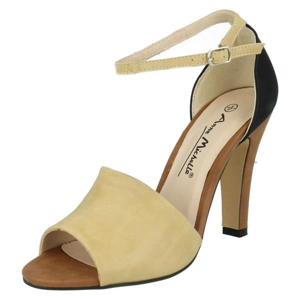 Anne Michelle Ladies Anne Michelle Ankle Strap Peep Toe Heeled Sandals