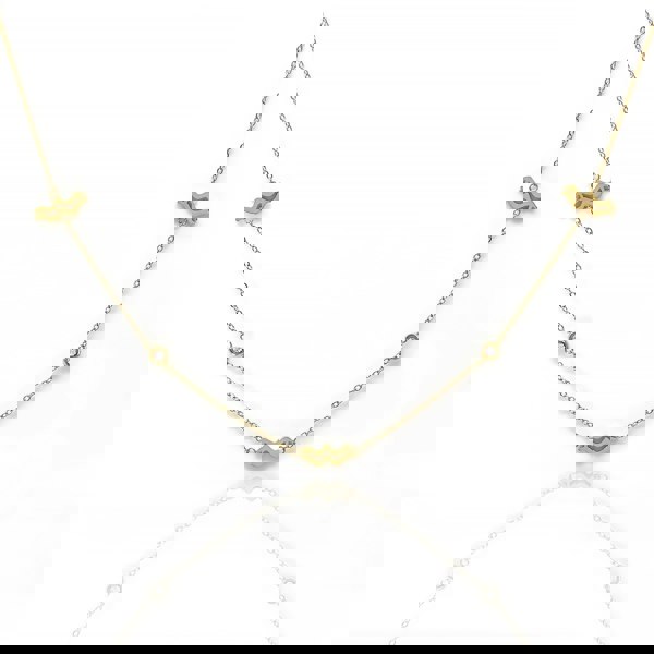 Say It With Aquarius Necklace with CZ Stones - Yellow Gold Plated