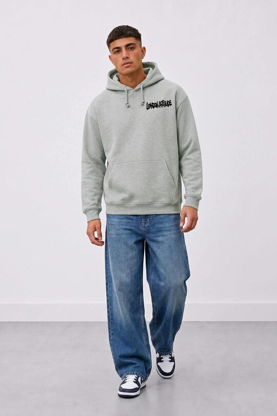 London Attitude Oversized City Graffiti Graphic Hoodie