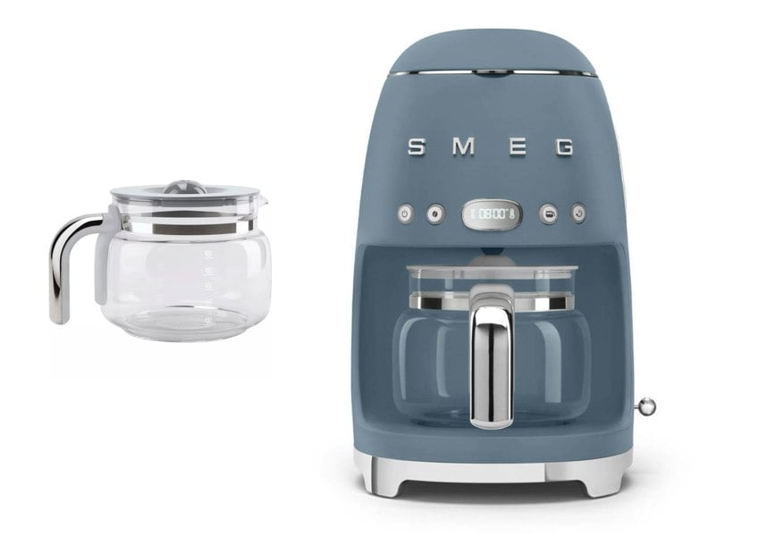 Smeg DCF02 Drip Filter Coffee Machine Matte Colour + DCGC01 Glass Carafe Spare Jug Bundle
