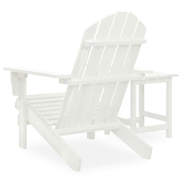 Berkfield Garden Adirondack Chair with Table Solid Fir Wood White