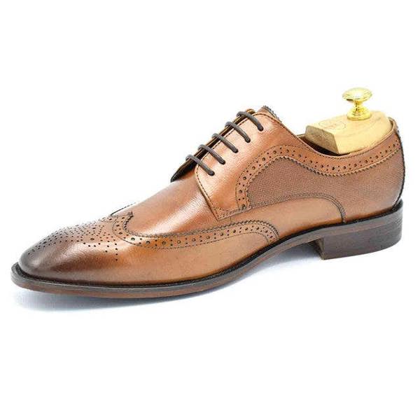 Paolo Vandini Gerard Brogue Leather Shoe - Tan