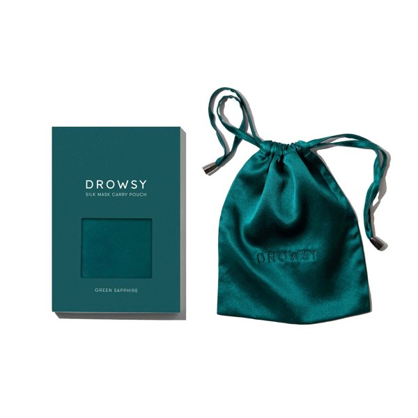 Drowsy Sleep Co Green Sapphire Silk Carry Pouch