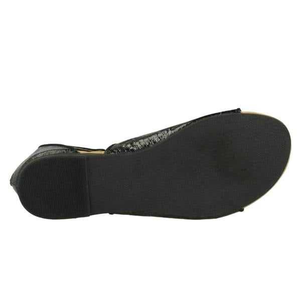 Spot On Ladies Spot On Snake Print Flat Sandals