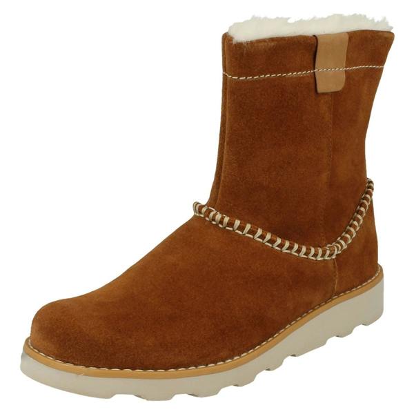 Clarks Girls Clarks Casual Fur Lined Boots Crown Piper