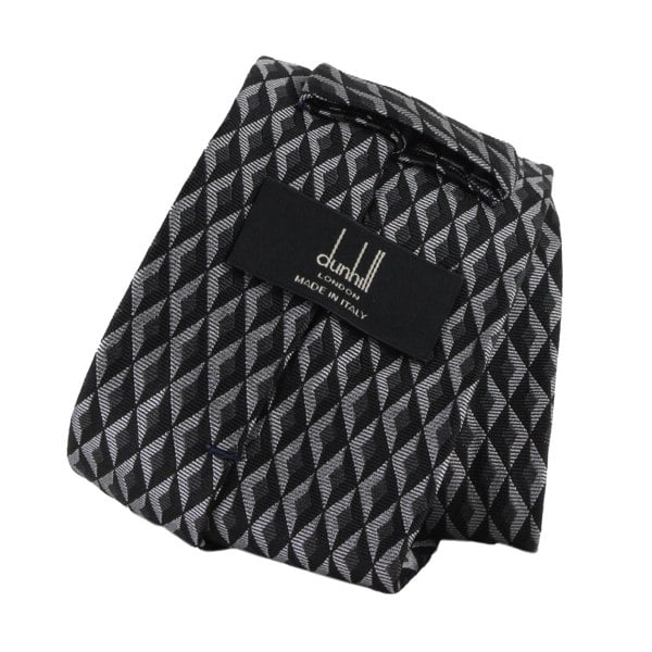 Dunhill luxurious woven silk tie in an Engine Turn pattern