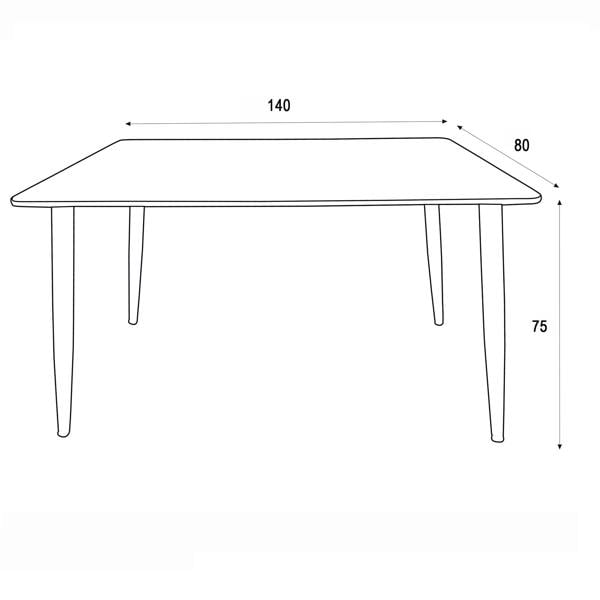 Core Products Aspen Rectangular Dining Table, White Sintered Stone
