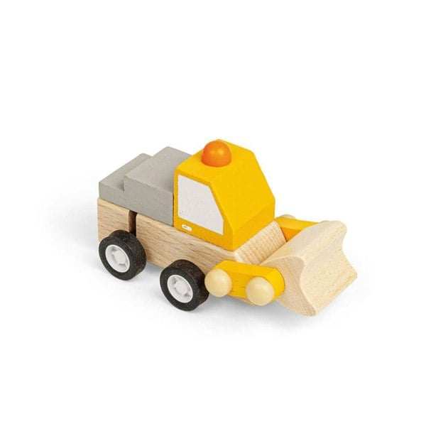 Bigjigs Toys Wind Up Trucks - Crane, Digger (Pk 2)