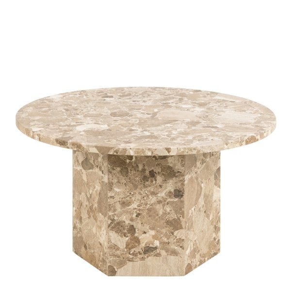 Furniture To Go Naxos Round Coffee Table in Brown Marble