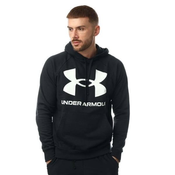 Under Armour Mens Rival Logo Fleece Hoodie - Black/White