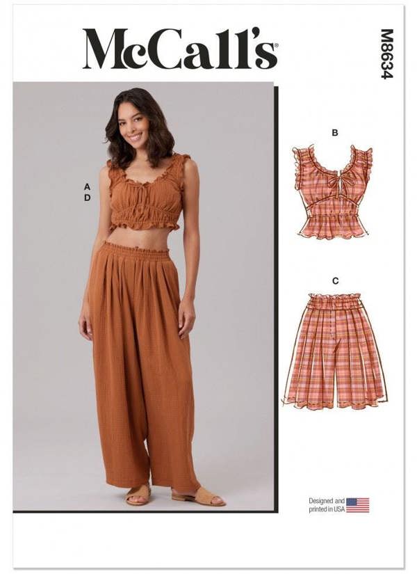 McCalls 8634 Paper Sewing Pattern – Women's Top, Trousers & Shorts, Size XS-XXL, Intermediate