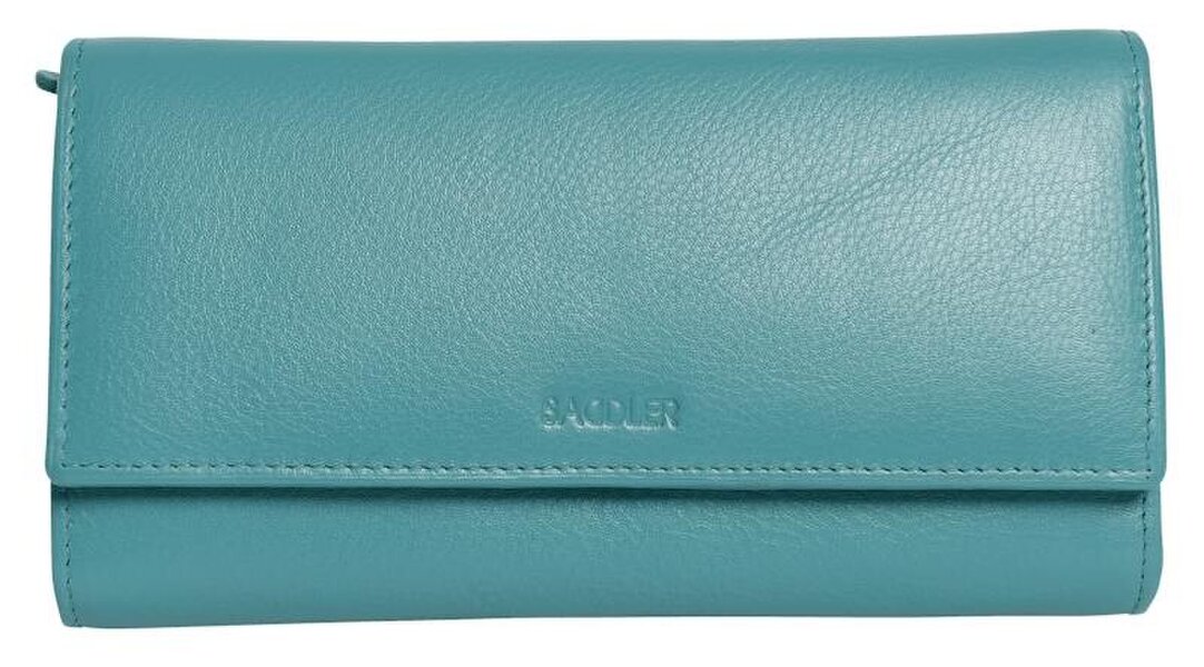SADDLER Large Leather Multi-Section Purse "Grace" – Handmade by Saddler | RFID Protected & Gift Boxed - Teal