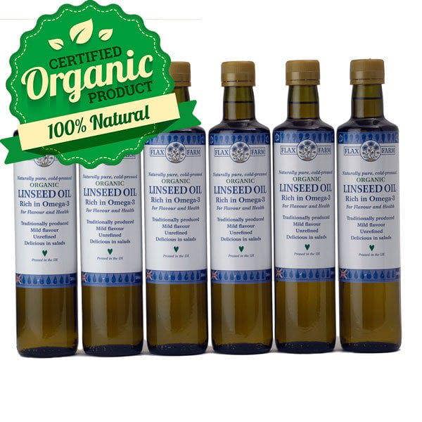 Organic cold pressed flaxseed oil 6 x-500ml