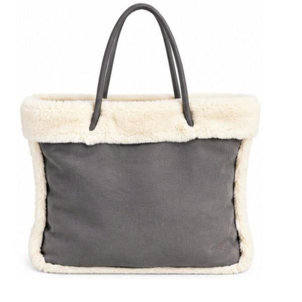 Lorenz Large Faux Sheepskin Top Zip Tote Bag