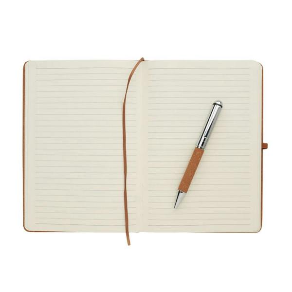 MidOcean Eleganote Leather Notebook & Pen - Beige - 