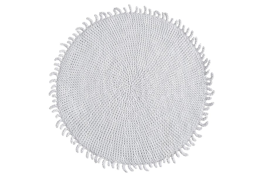 Crocheted rug LIGHT GREY - Zuri House