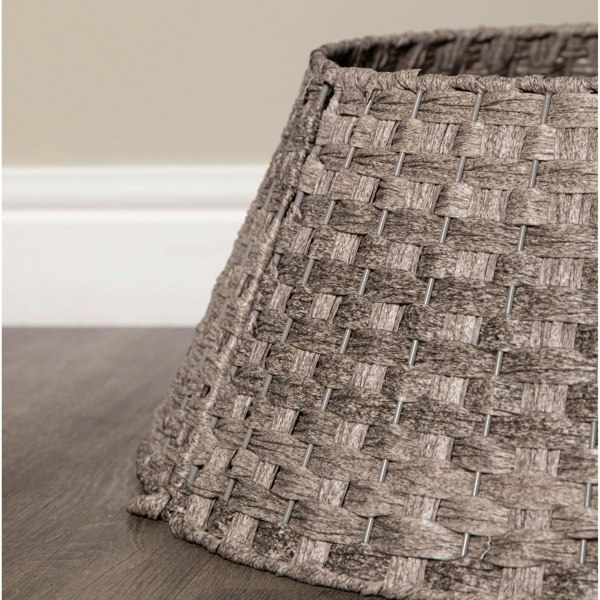 Samuel Alexander 48/70cm Samuel Alexander Large KD Plastic Wicker Rattan Woven Christmas Tree Skirt in Grey