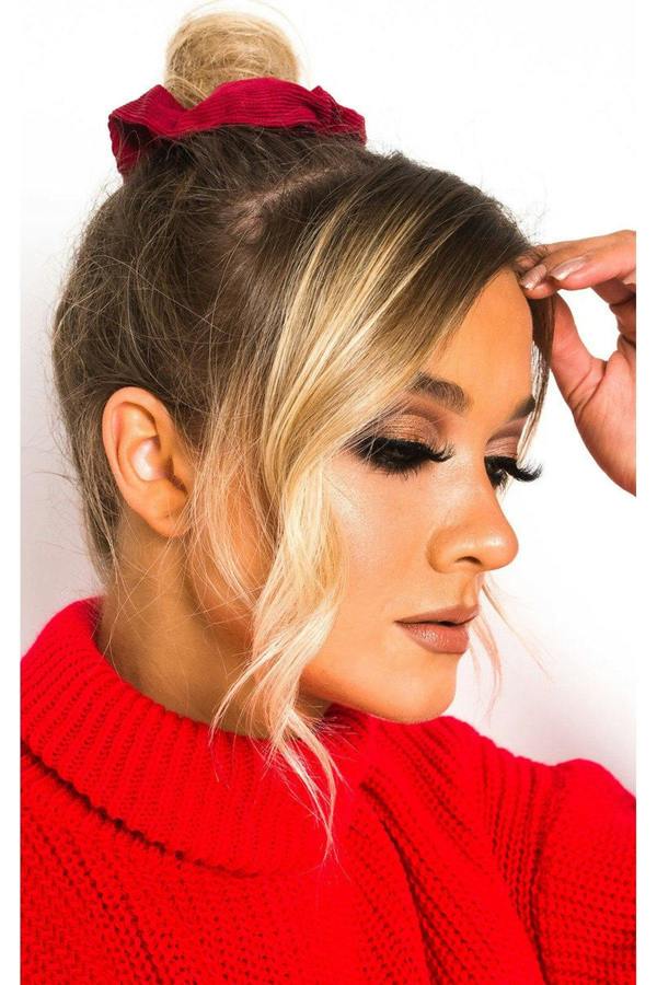 Fifi Corduroy Hair Scrunchie - Wine