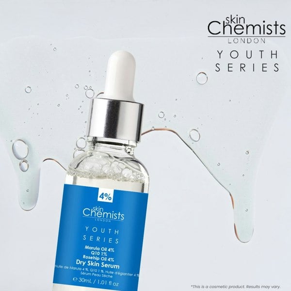 HSC028 skinChemists Youth Series Dry Skin Serum Marula Oil 4%, Q10 1%, Rosehip Oil 4% 30ml