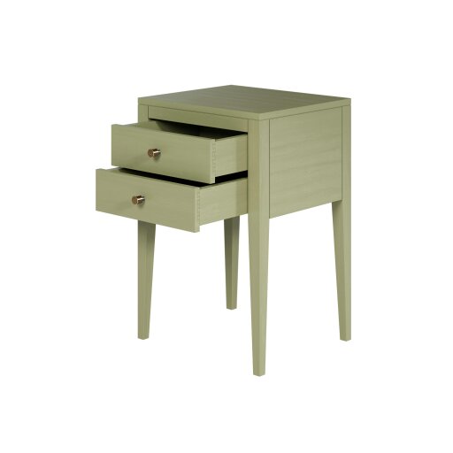 Wyld Haus Pirenopolis Sage Green Wood Grain 2 Drawer Bedside Table