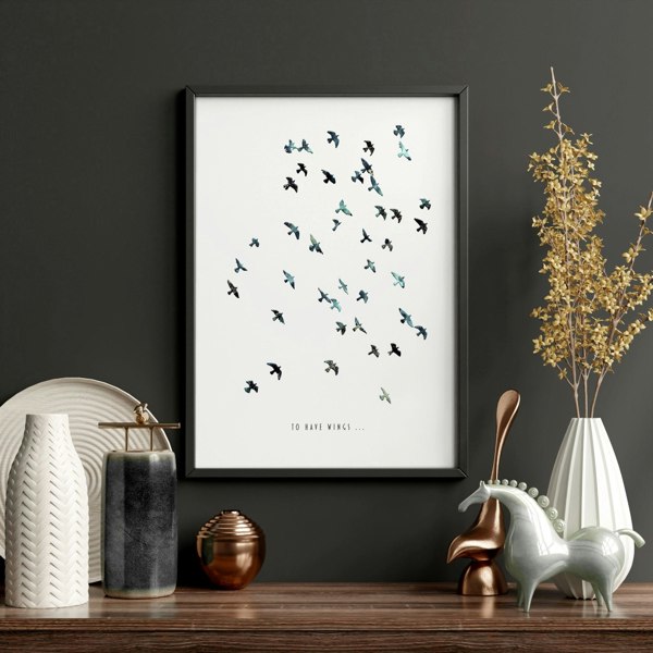 Hallway art | Set of 2 Flying birds wall art prints