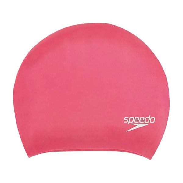 Speedo Unisex Adult Long Hair Silicone Swim Cap - Pink