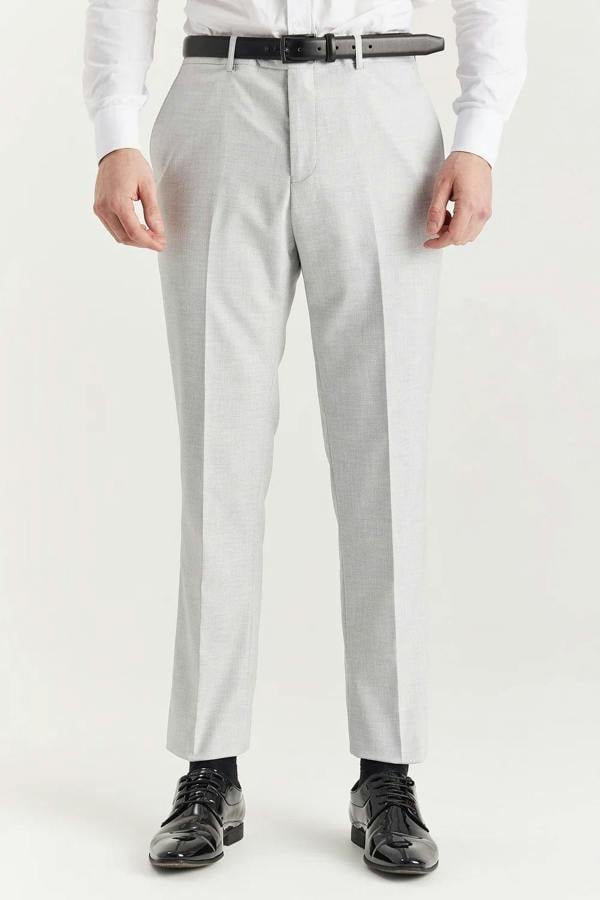Infinity Leather Men's Silver Lightweight Summer Wedding Party 3 Piece Suit