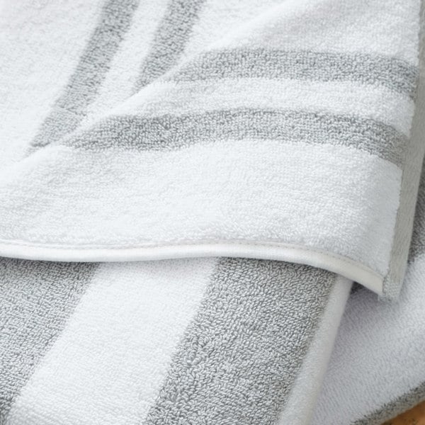 Bianca Reversible Stripe Cotton Jacquard Towel