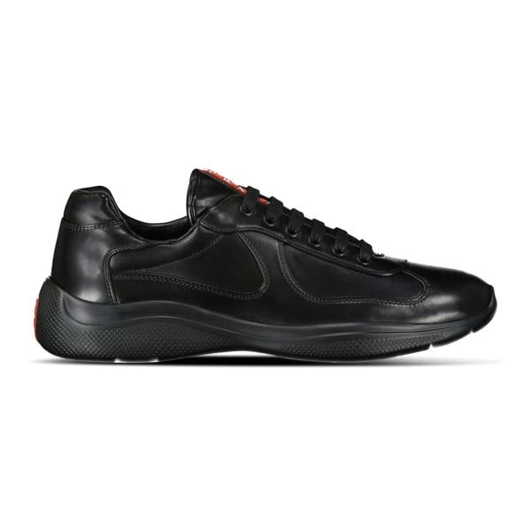 Prada Americas Cup Sneakers All Leather Black - chancefashionco