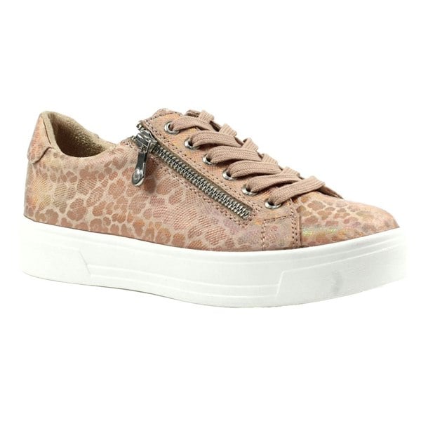 Lunar Womens/Ladies Charm Leopard Print Trainers - Rose