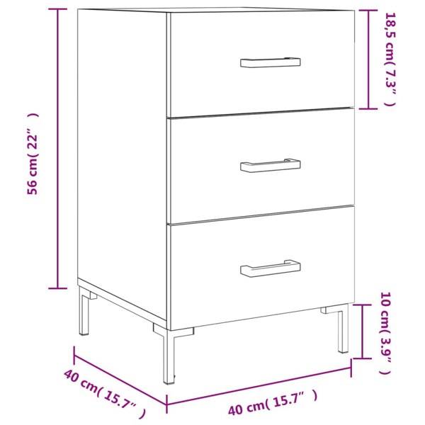 Berkfield Bedside Cabinet Sonoma Oak 40x40x66 cm Engineered Wood