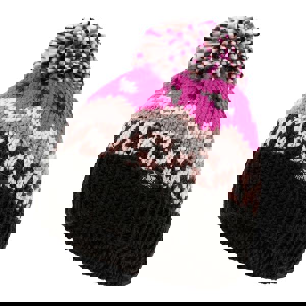 Trespass Kids Twiglet Chunky Knit Fleece Lined Hat - Purple Orchid