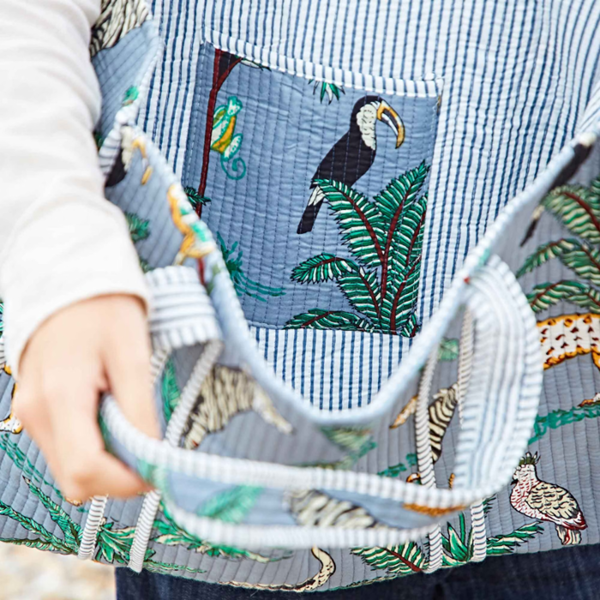 Paper High Reversible Jungle Print Quilted Cotton Tote Bag