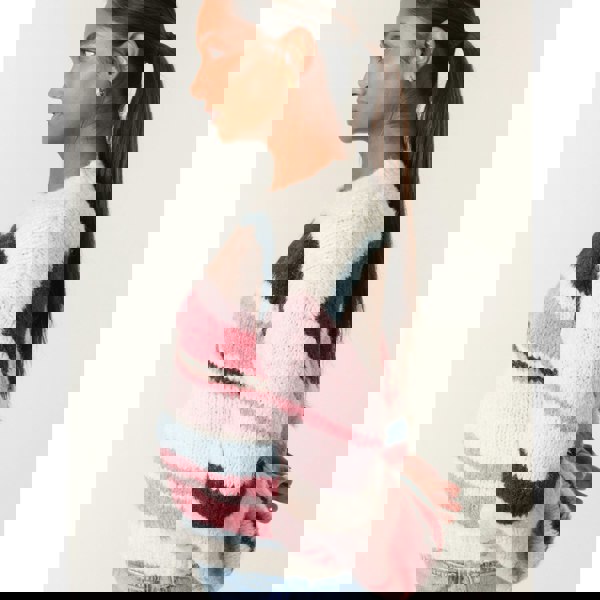 Blue Vanilla Colourful Block Horizontal Stripes Jumper