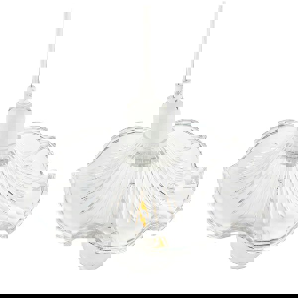 Designer Ribbed Clear Glass Pendant Light Shade with Wavy Ruffled Edge Image 5