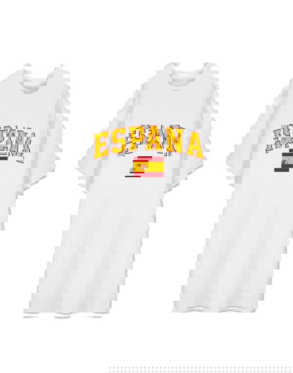 Show Me The Merch Unisex Kids White Spain Short Sleeved T-Shirt