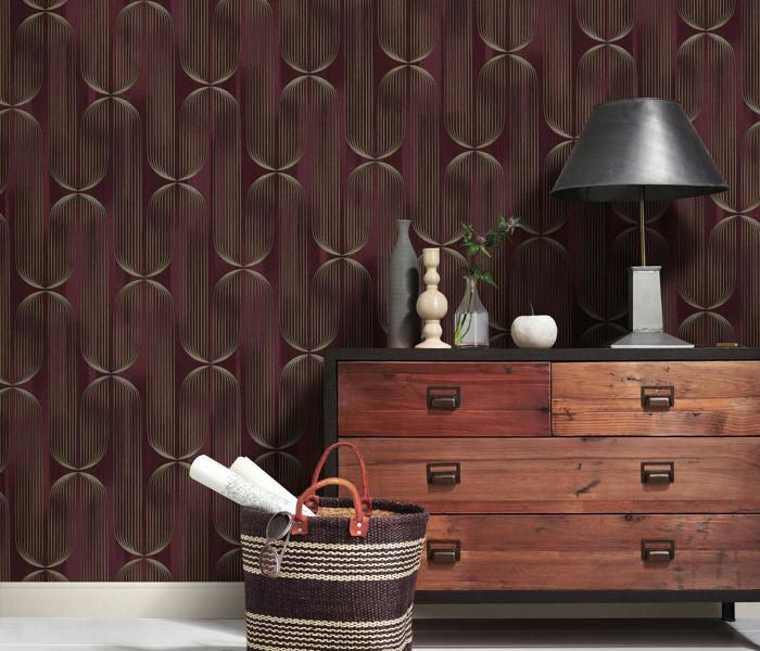 Elle Decoration By Erismann Orbit Lines Geometric Wallpaper