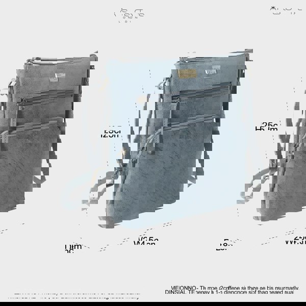 Assots London 'AGATHA' Distressed Denim Vintage VT Real Leather Crossbody Bag