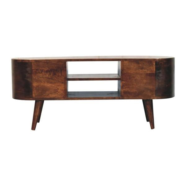 Artisan Furniture Solid Wood California Walnut Rounded Entertainment Unit