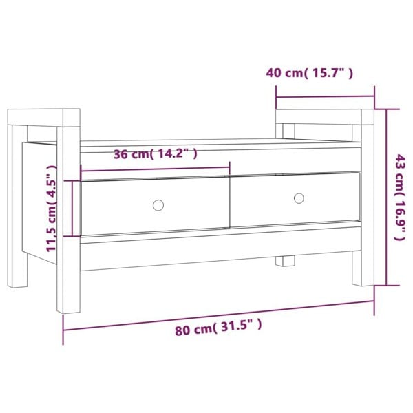 Berkfield Hall Bench Honey Brown 80x40x43 cm Solid Wood Pine