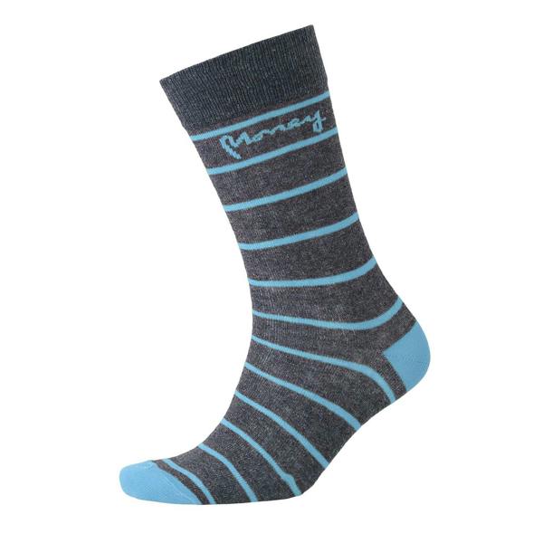 Money Mens Striped Socks (Pack of 3) - Charcoal Marl - 