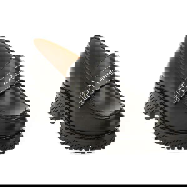 Off White Womens/Ladies Combat Leather Loafers - Black/White - 