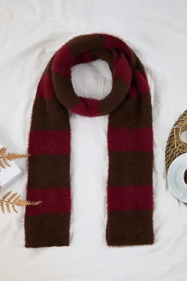 WOVCOR Soft Textured Color Blocking Knit Scarf