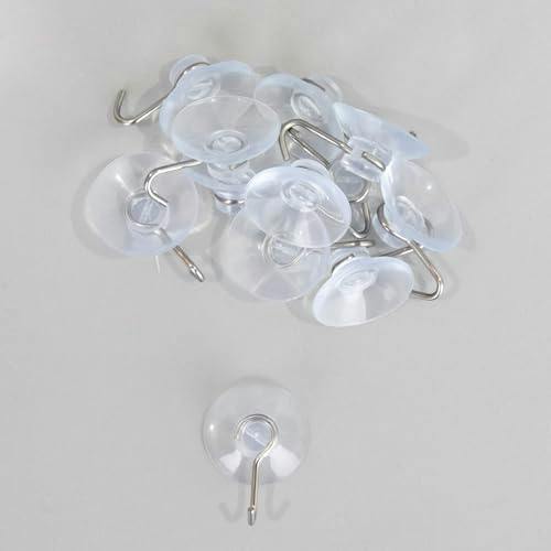 23mm Clear Suction Cup Metal Hooks, Pack of 12, Reusable Hold for Glass, Tiles and Mirrors image 7